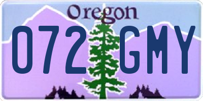 OR license plate 072GMY