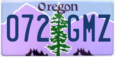OR license plate 072GMZ