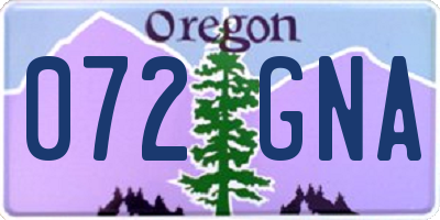 OR license plate 072GNA