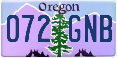OR license plate 072GNB