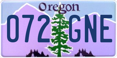 OR license plate 072GNE