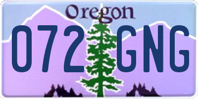 OR license plate 072GNG