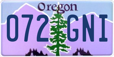 OR license plate 072GNI