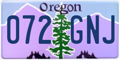 OR license plate 072GNJ