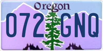 OR license plate 072GNQ