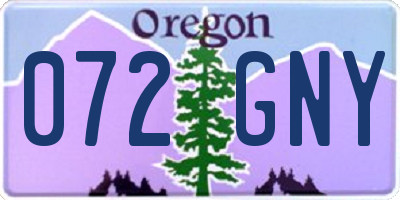 OR license plate 072GNY