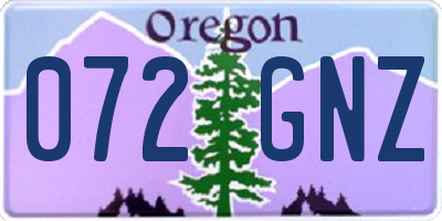 OR license plate 072GNZ
