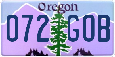 OR license plate 072GOB