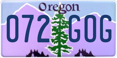OR license plate 072GOG