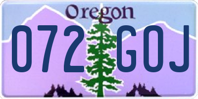 OR license plate 072GOJ