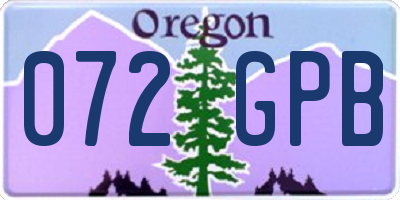 OR license plate 072GPB