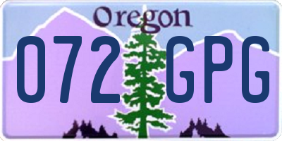 OR license plate 072GPG