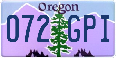 OR license plate 072GPI
