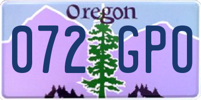 OR license plate 072GPO