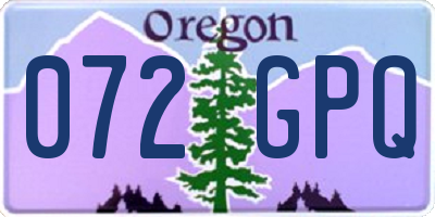 OR license plate 072GPQ