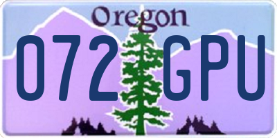 OR license plate 072GPU