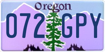 OR license plate 072GPY