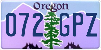 OR license plate 072GPZ