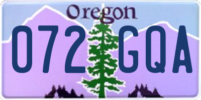OR license plate 072GQA
