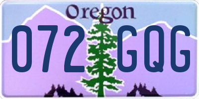 OR license plate 072GQG