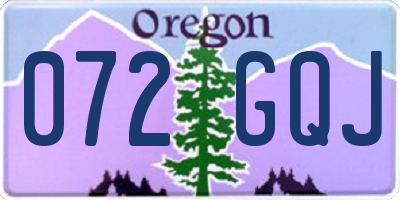 OR license plate 072GQJ