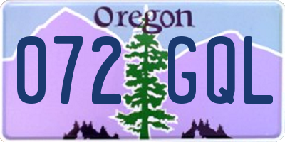 OR license plate 072GQL