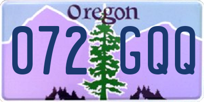 OR license plate 072GQQ