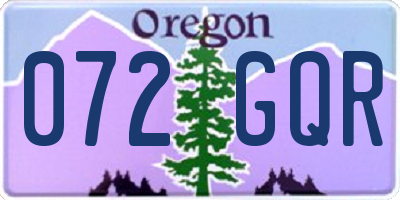 OR license plate 072GQR