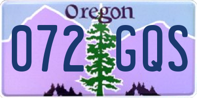 OR license plate 072GQS