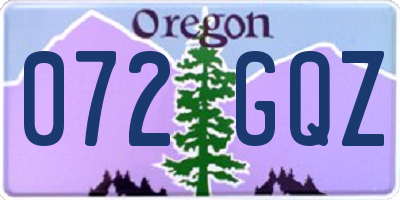 OR license plate 072GQZ