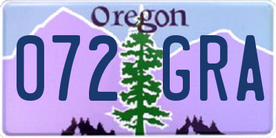 OR license plate 072GRA