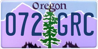 OR license plate 072GRC