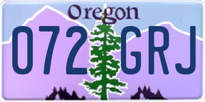 OR license plate 072GRJ