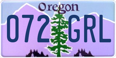OR license plate 072GRL