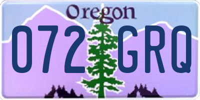 OR license plate 072GRQ