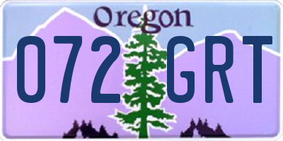 OR license plate 072GRT