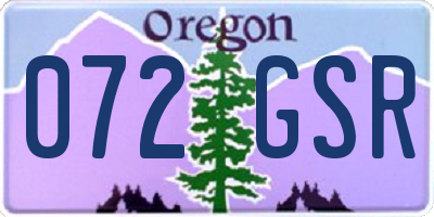 OR license plate 072GSR