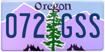 OR license plate 072GSS