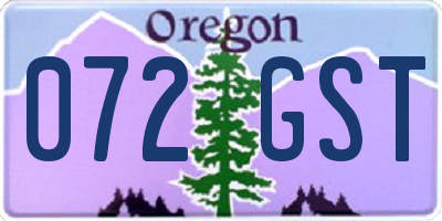 OR license plate 072GST