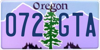 OR license plate 072GTA