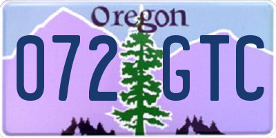 OR license plate 072GTC