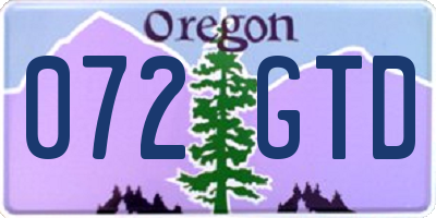 OR license plate 072GTD