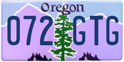 OR license plate 072GTG