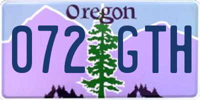 OR license plate 072GTH