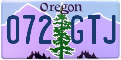 OR license plate 072GTJ