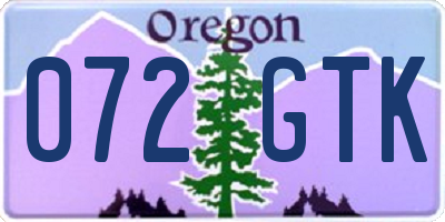 OR license plate 072GTK
