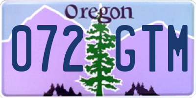 OR license plate 072GTM