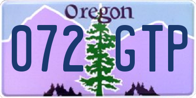 OR license plate 072GTP