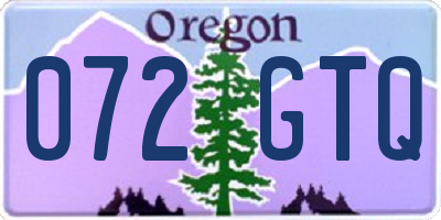 OR license plate 072GTQ