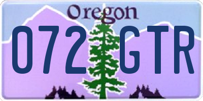 OR license plate 072GTR
